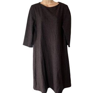 Eileen Fisher Women's Wool Sweater Dress Size M Gray Capsule Minimalist FLAW